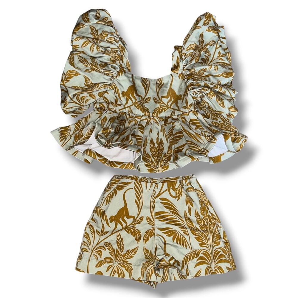 Eugenia Fernández "From the Colombian Tropics" Mini Monkey Print Two-Piece Set